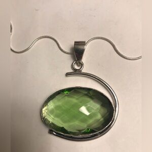 Peridot Stamped 925 Sterling Silver Necklace